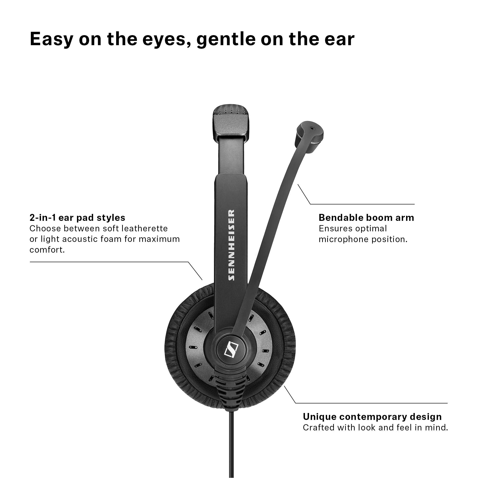 Sennheiser Sc 45 Usb Ms (507083)   Single Sided Business Headset | For Skype For Business, Mobile Phone, Tablet, Softphone, And